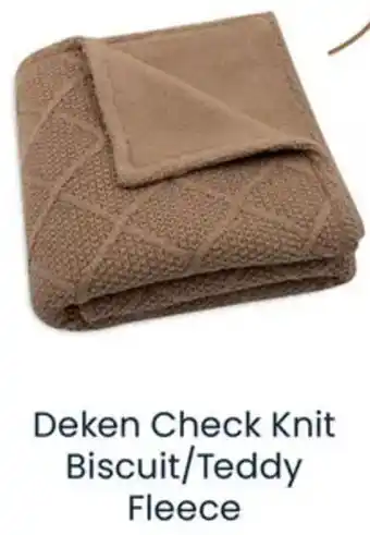 Babypark Deken Check Knit Biscuit / Teddy Fleece aanbieding