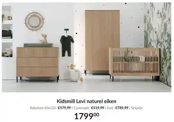 Babypark Kidsmill Levi naturel eiken aanbieding