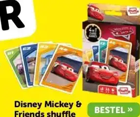 Boekenvoordeel Disney Mickey & Friends shuffle 4in1 card game aanbieding