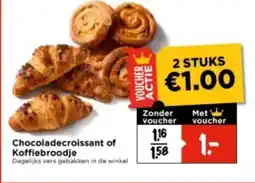 Vomar Voordeelmarkt Chocoladecroissant of Koffiebroodje aanbieding