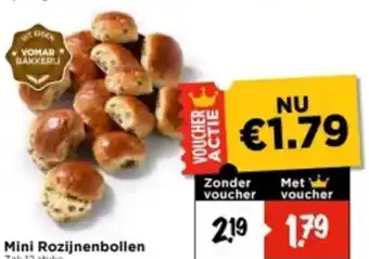 Vomar Voordeelmarkt Mini Rozijnenbollen aanbieding