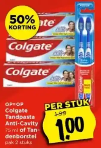 Vomar Voordeelmarkt Colgate Tandpasta Anti Cavity of Tan- denborstel aanbieding