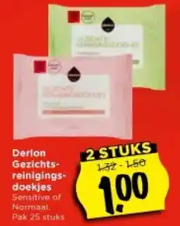 Vomar Voordeelmarkt Derion Gezichts reinigings doekjes aanbieding