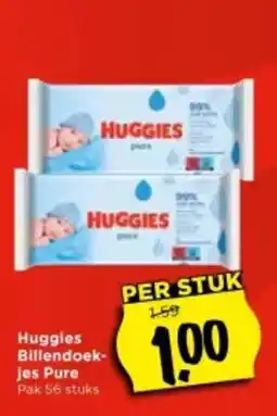 Vomar Voordeelmarkt Huggies Billendoek jes Pure aanbieding