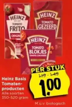 Vomar Voordeelmarkt Heinz Basis Tomaten producten aanbieding