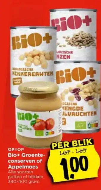 Vomar Voordeelmarkt Bio+ Groente conserven of Appelmoes aanbieding