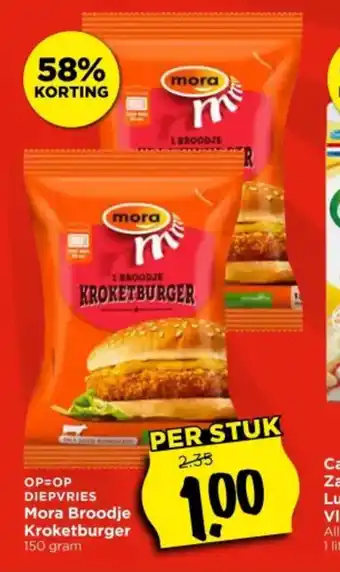 Vomar Voordeelmarkt Kroketburger Mora Broodje aanbieding