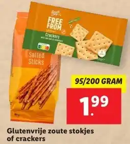 Lidl Glutenvrije zoute stokjes of crackers aanbieding