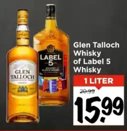 Vomar Voordeelmarkt Glen Talloch Whisky of Label 5 Whisky aanbieding