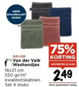 Vomar Voordeelmarkt Van der Valk Washandjes aanbieding