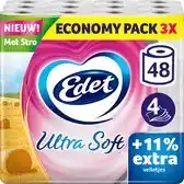 Bol.com Edet Ultra Soft Toiletpapier - 4-laags - 48 rollen - 11% extra velletjes - voordeelverpakking aanbieding