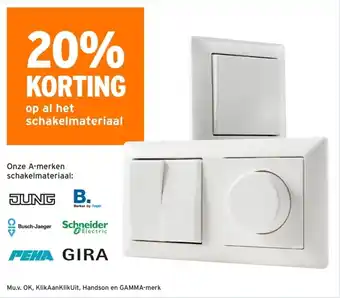 GAMMA op al het schakelmateriaal aanbieding