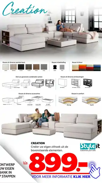 Seats and Sofas CREATION aanbieding