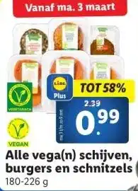 Lidl Alle vega(n) schijven, burgers en schnitzels aanbieding