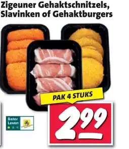 Nettorama Zigeuner Gehaktschnitzels, Slavinken of Gehaktburgers aanbieding