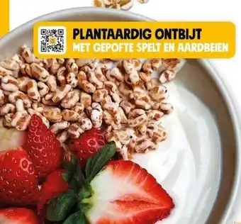 Jumbo PLANTAARDIG ONTBIJT MET GEPOFTE SPELT EN AARDBEIEN aanbieding