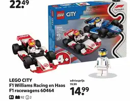 Intertoys LEGO CITY F1 Williams Racing en Haas F1 racewagens 60464 aanbieding