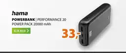 Expert Hama Performance 20 Power Pack 20000 mAh 3 Outputs:USB-C 2x USB-A Antraciet aanbieding