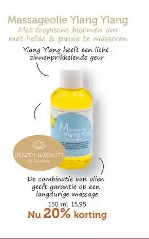 De Rode Pilaren Massageolie Ylang Ylang aanbieding