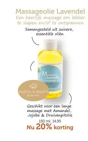 De Rode Pilaren Massageolie Lavendel Een heerlijk massage om lekker te slapen en/of te ontspannen aanbieding