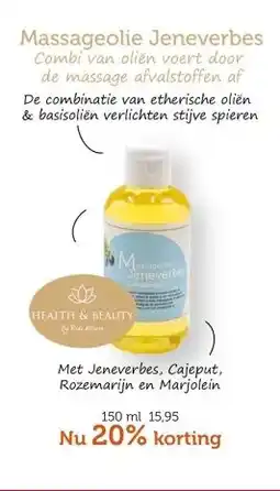 De Rode Pilaren Massageolie Jeneverbes aanbieding