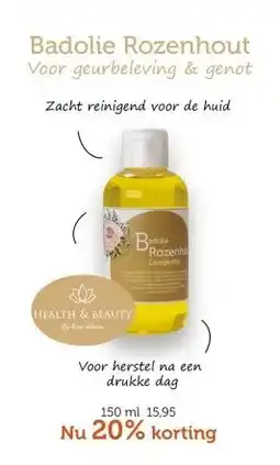 De Rode Pilaren Badolie Rozenhout Voor geurbeleving & genot aanbieding