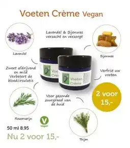 De Rode Pilaren Voeten Crème Vegan aanbieding