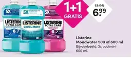 DA Listerine Mondwater 500 of 600 ml aanbieding