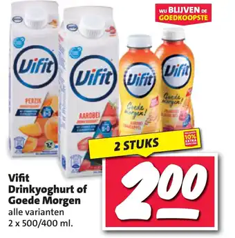 Nettorama Vifit Drinkyoghurt of Goede Morgen aanbieding