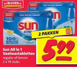 Nettorama Sun All in 1 Vaatwastabletten aanbieding