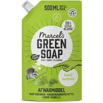 Albert Heijn Marcel's Green Soap Handafwas basicilum & vetiver refill aanbieding