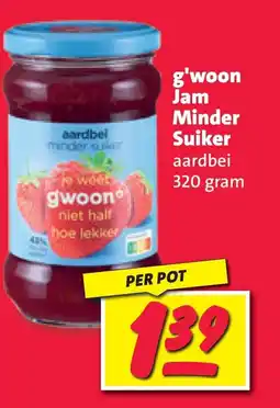 Nettorama g'woon Jam Minder Suiker aardbei aanbieding