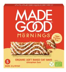 De Online Drogist Made Good Mornings Cinnamon Bun Flavor Oat Bars aanbieding