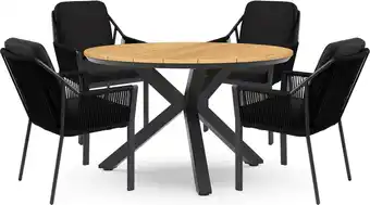 Intratuin Tierra Outdoor 4-zits diningset Orbital met Liv antraciet aanbieding