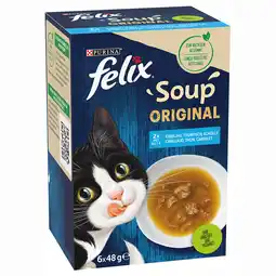 Zooplus 24 + 6 gratis! 30 x 48 g Felix Soup - Verschillende smaken uit het water aanbieding