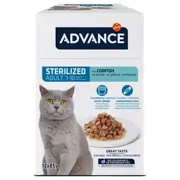 Zooplus 36 + 16 gratis! Advance natvoer 52 x 85 g - Sterilized Kabeljauw aanbieding