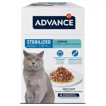 Zooplus 36 + 16 gratis! Advance natvoer 52 x 85 g - Sterilized Kabeljauw aanbieding