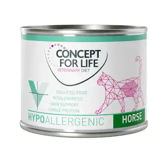 Zooplus 6x200g Concept For Life Vet Hypoallergenic Paard Katten Natvoer aanbieding