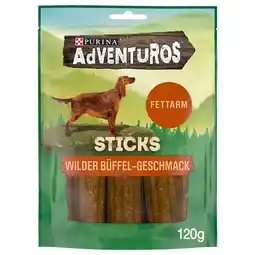 Zooplus 2 + 1 gratis! AdVENTuROS Hondensnacks - Sticks Wilde Buffel (3 x 120g) aanbieding