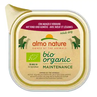 Zooplus 15% Korting! Almo Nature BioOrganic 6 x 100 g - Bio Rund & Bio Groente aanbieding