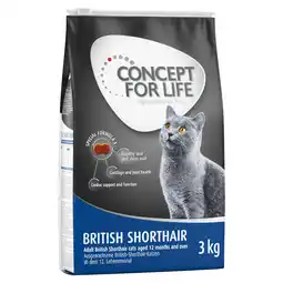 Zooplus 3 kg Concept for Life Kattenvoer voor een speciale prijs! - British Shorthair Adult aanbieding