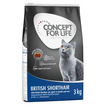 Zooplus 3 kg Concept for Life Kattenvoer voor een speciale prijs! - British Shorthair Adult aanbieding