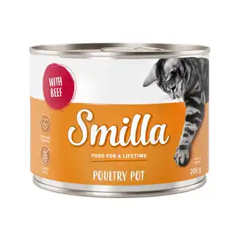 Zooplus 6x200g Gevogeltepannetje met Rund Smilla Kattenvoer aanbieding