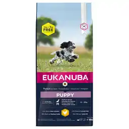 Zooplus 15+3kg gratis! 18kg Growing Puppy Medium Breed Eukanuba Hondenvoer aanbieding