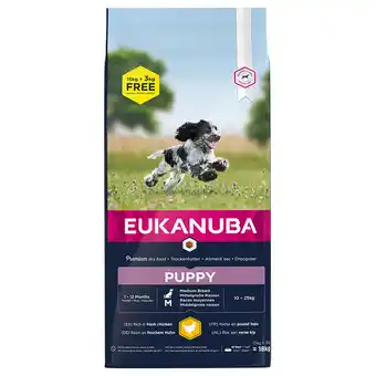 Zooplus 15+3kg gratis! 18kg Growing Puppy Medium Breed Eukanuba Hondenvoer aanbieding