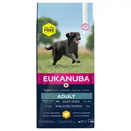 Zooplus 15 + 3 kg Gratis! 18kg Active Adult Large Breed Kip Eukanuba Hondenvoer aanbieding