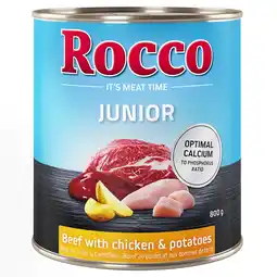 Zooplus Rocco Junior 6 x 800 g - Rund met Kip & Aardappelen aanbieding