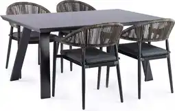 Intratuin Tierra Outdoor 4-zits diningset Pedro met Vigo antraciet aanbieding