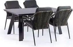 Intratuin Tierra Outdoor 4-zits diningset Pedro met Cortez antraciet aanbieding