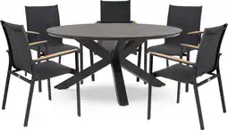 Intratuin Tierra Outdoor 5-zits diningset Omingo met Foxx antraciet aanbieding